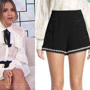 Alexis Excellent condition black short with pearl trim GORGEOUS